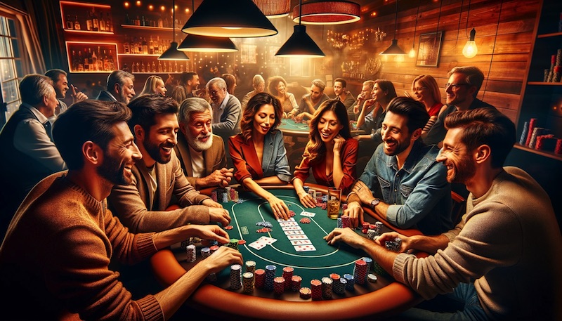 Darstellung der sozialen Aspekte vom Poker spielen